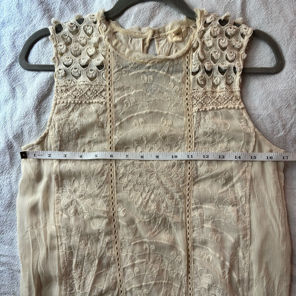 Cream lace crochet boho maxi dress - Picture 7 of 7